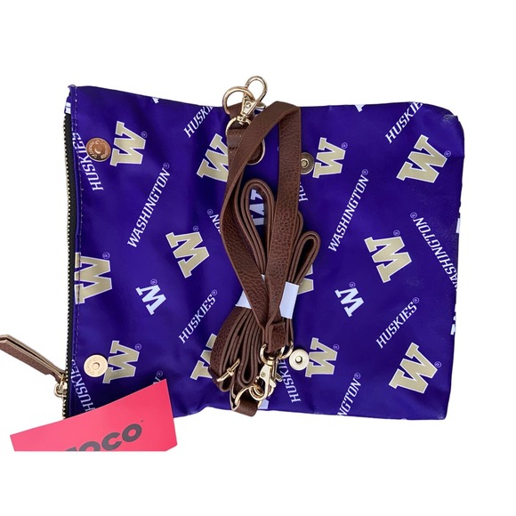 Show Your Team Pride: Women's NCAA Washington Fold-over Tote Bag Purse - Picture 2 of 7
